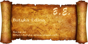 Butyka Edina névjegykártya